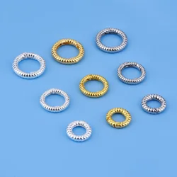 S925 Sterling silver striped spring lock ring buckle Mechanical buckle Necklace bracelet buckle buckle can be opened