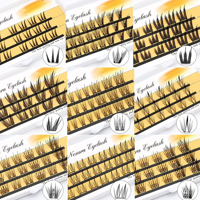 Enxertia mundo sem cola estilo mangá natural nove caudas coelho cílios postiços para grupos de meninas k-pop puro e atraente