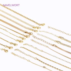 Multi Styles 18K Gold Plated Necklace Chains High Quality Brass Chains For Necklace Making, Fashion Jewelry For Women Wholesale