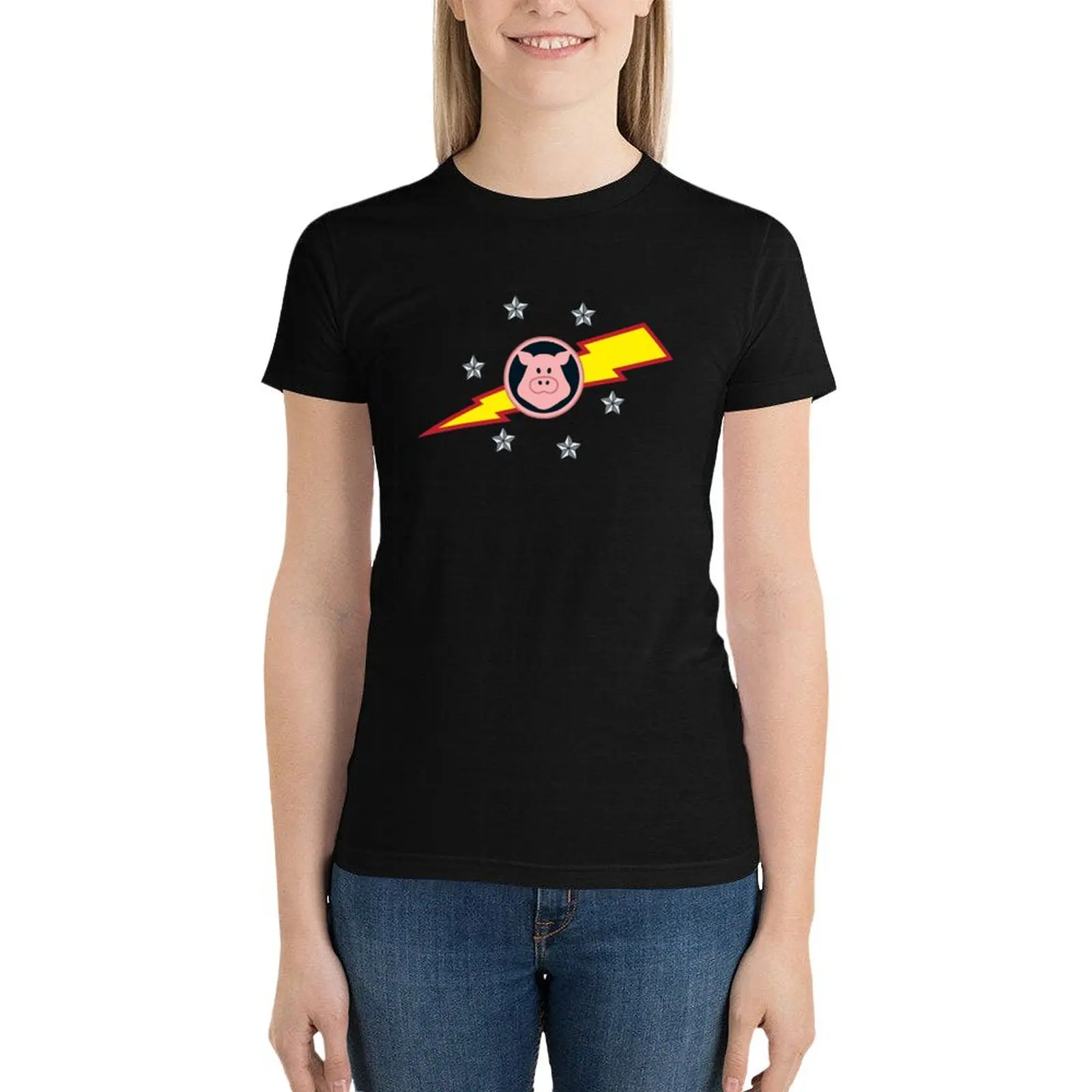 

Pigs in Space T-Shirt female shirts graphic tees Woman fashion