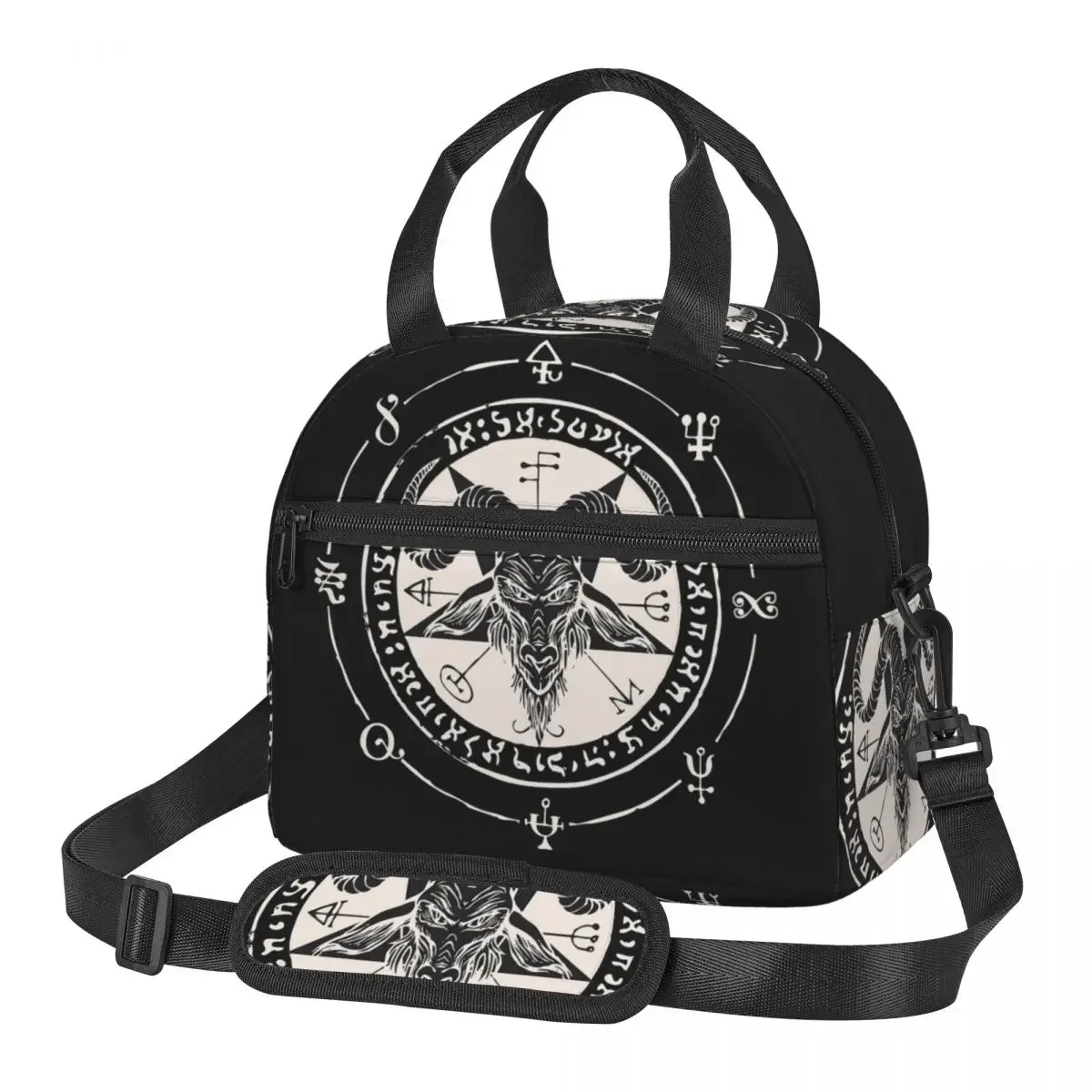 Sigil Baphomet Pentagram Occult Satanic Goat Head Lucifer Lunch Bags Bento Box Lunch Tote Picnic Bags Thermal Bag for Woman Work