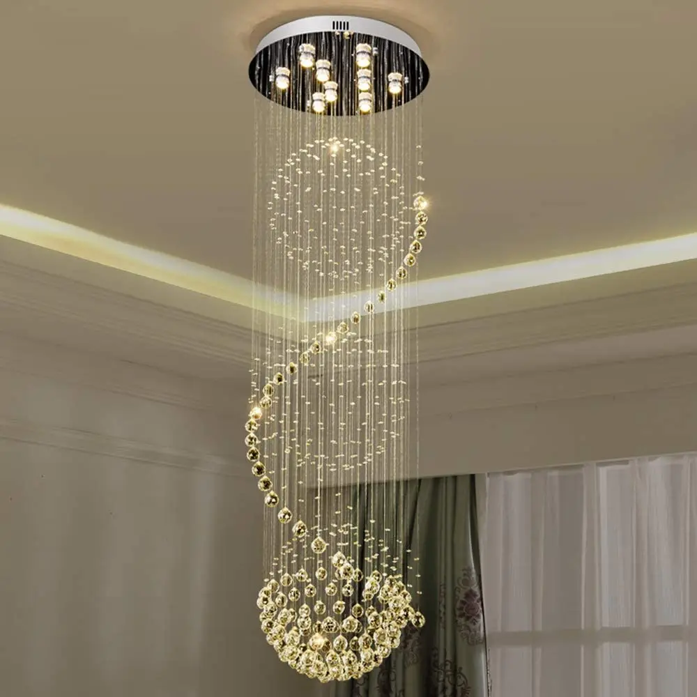 BELLE Modern Crystal Pendant Light LED Creative Luxury Chandelier Lamp for Home Living Room Villa Duplex Staircase Decor