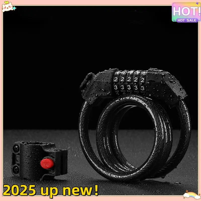 Classy-Bicycle Anti-Theft Code Lock Five-Position Bicycle Lock Portable Thicker And Steel Cable With Bracket Car Lock