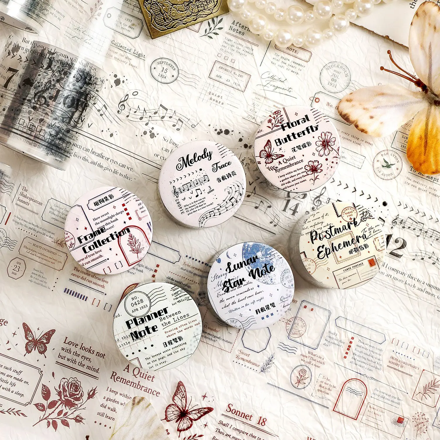 1pcs DIY Decoration Adhesive Tapes Japanese Ink trace handwriting Washi Tape Masking  stickers stationery