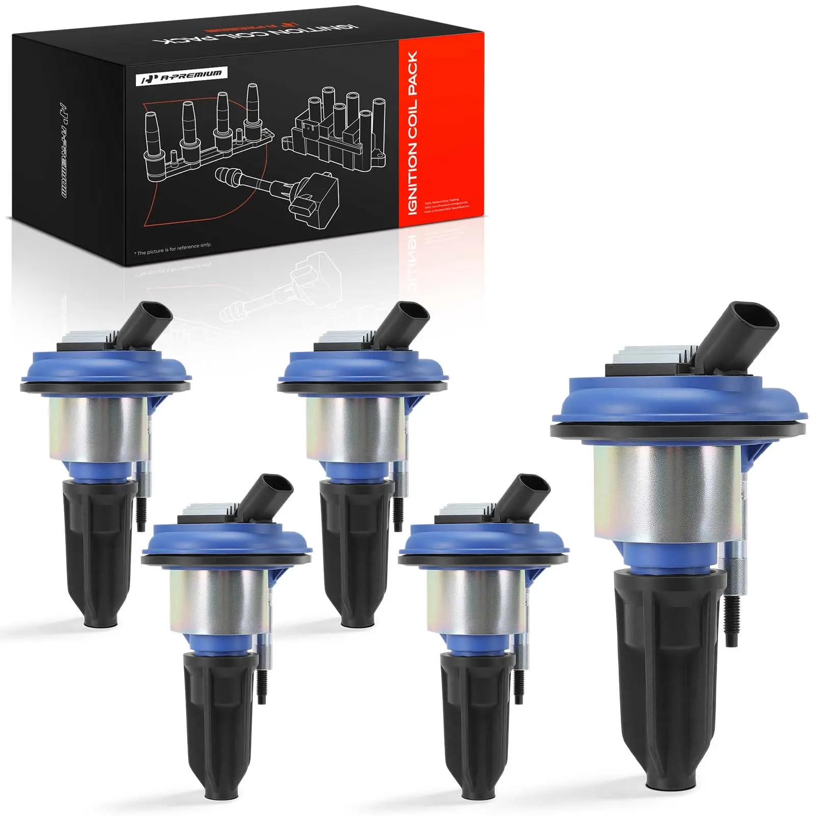 A-Premium 5pcs Blue Ignition Coils for Chevrolet Colorado 2004-2006 GMC Canyon 2004-2006 Hummer H3 2006 Isuzu i-350 2006 i-370