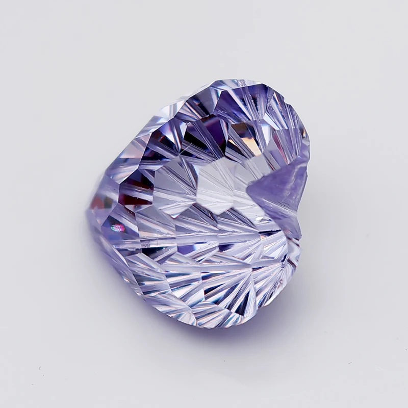 New Fancy Purple Blue 6x6mm Heart Pyrotechnic Cut Cubic Zirconia Gemstones for Jewelry Making