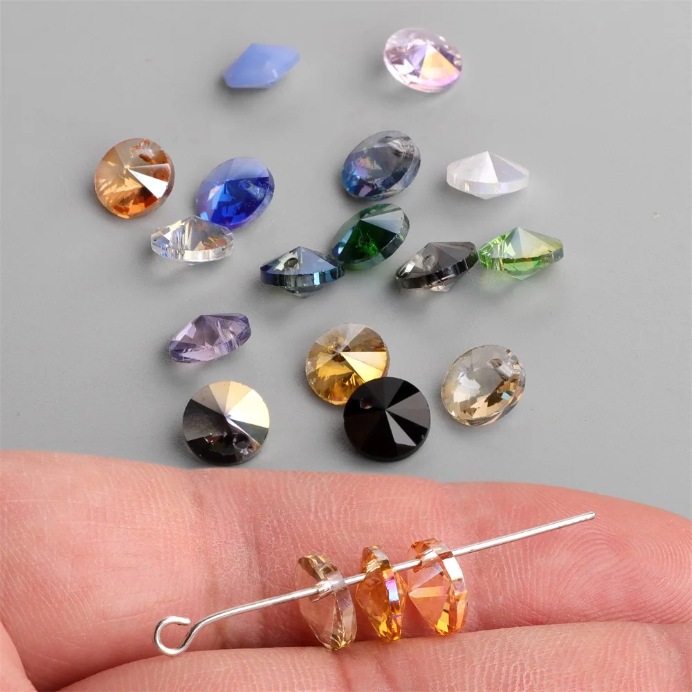 4*8mm UFO Shape Austrian Crystal Beads Double Bicone Glass Loose Rondelle Beads For Jewelry Bracelet Making DIY Necklace Earring