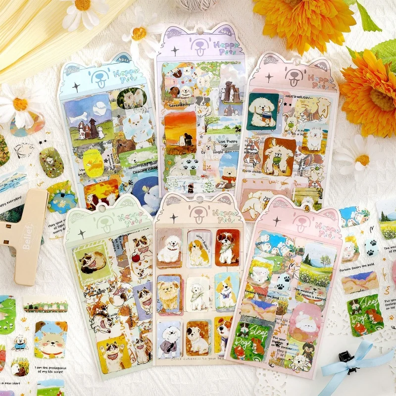 paquete-de-30-pegatinas-kawaii-de-gatos-y-perros-lindas-pegatinas-decorativas-para-Albumes-de-recortes-manualidades-diarios-etiquetas-adhesivas