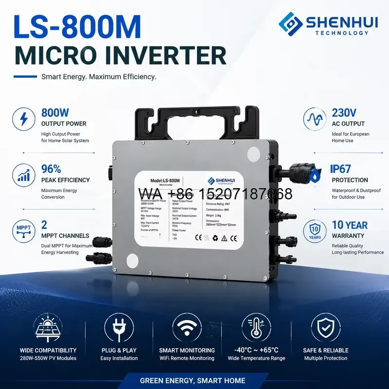 Wmwmnu 800W Balcony Solar System Flexible Panel Kit with WiFi Micro Inverter Plug and Play OEM ODM Solution