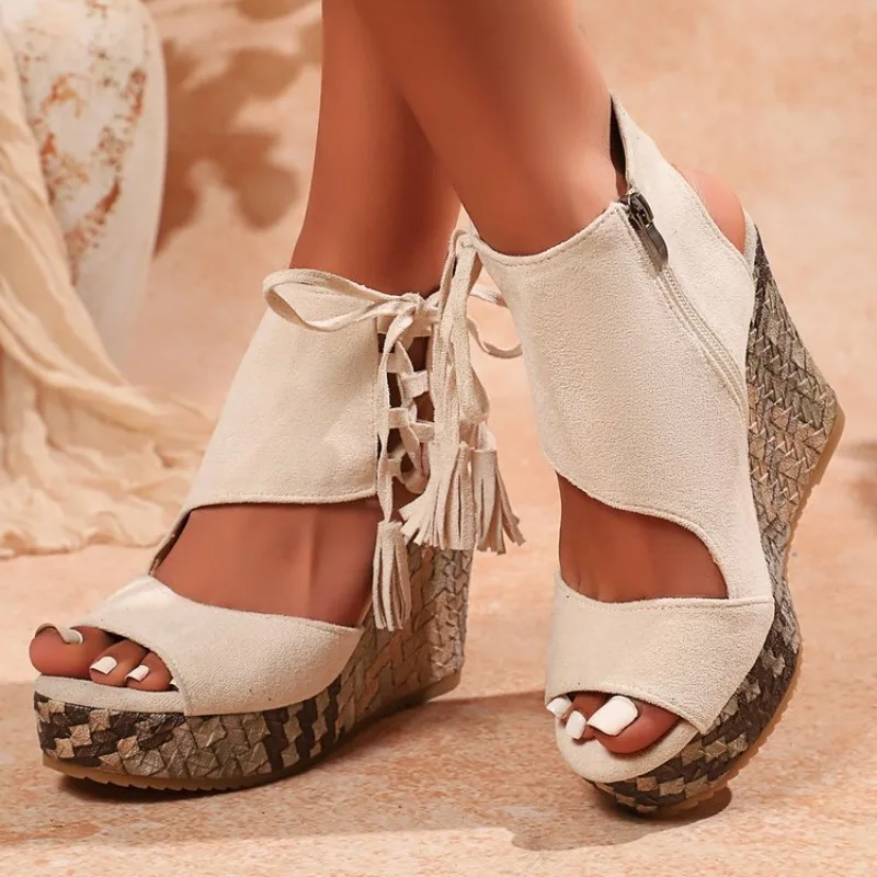 

Women High Heels Wedge Sandals 2026 New Women Fashion Platform Women Shoes Summer Heel Comfort Sandals