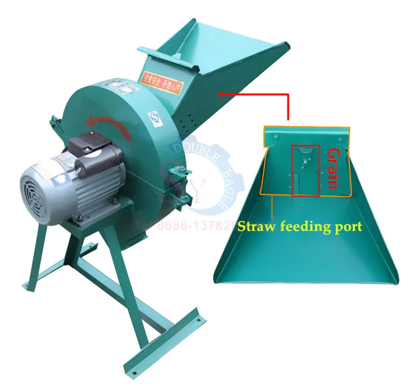 Mesin penghancur jerami jagung kering multifungsi kecil rumah tangga penggiling penggiling pakan jerami gandum digunakan untuk babi domba ayam