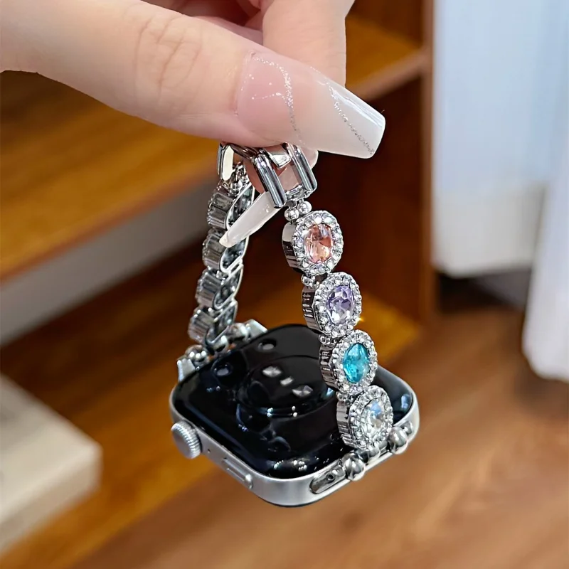 

Colorful diamond metal buckle suitable for Huawei GT5/GT5 Pro/GT4/GT2/3/4 22mm/20mm/18mm fashionable watch straps