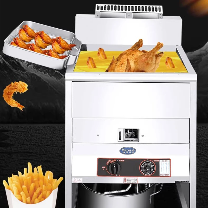 30L/40L LPG Gas Deep Fryer 30 Liter Commercial 1 Tank Chicken Frying Machine with Thermostat Temperature Control