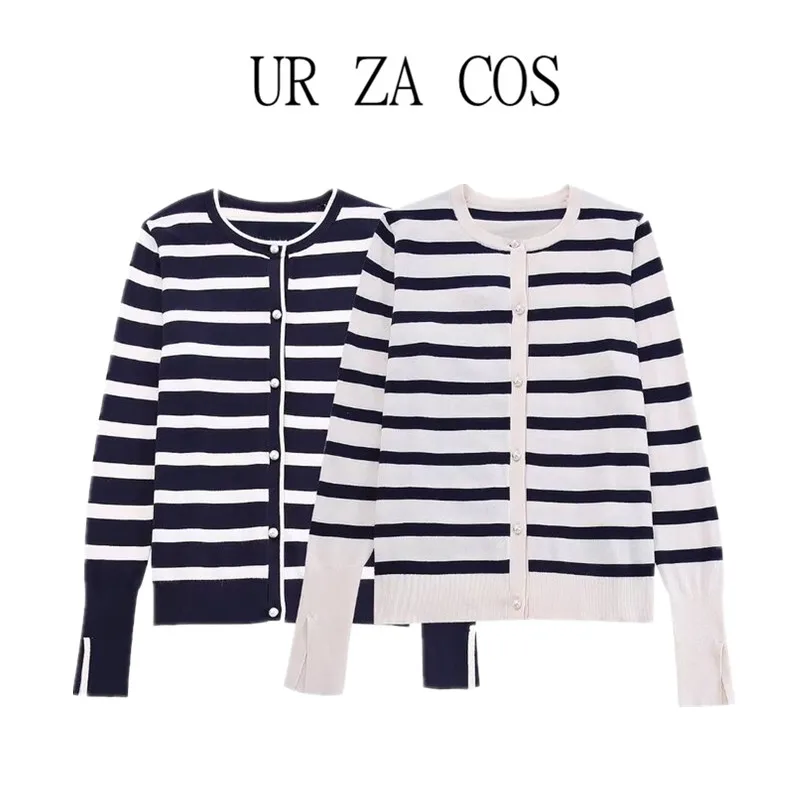 Faionable Striped Basic Sle Women's Jaet Autumn New Arrival Versatile Outerwear Commute Sle Long Sve Button up