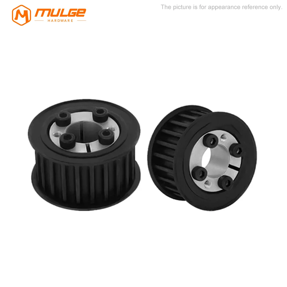 HTD8M 32T/34T/36T/38Teeth Timing Pulley Keyless Bushing Bore 18/19/20/22/24/25-40 mm 8M Synchronous Wheel For Belt Width 25/30mm