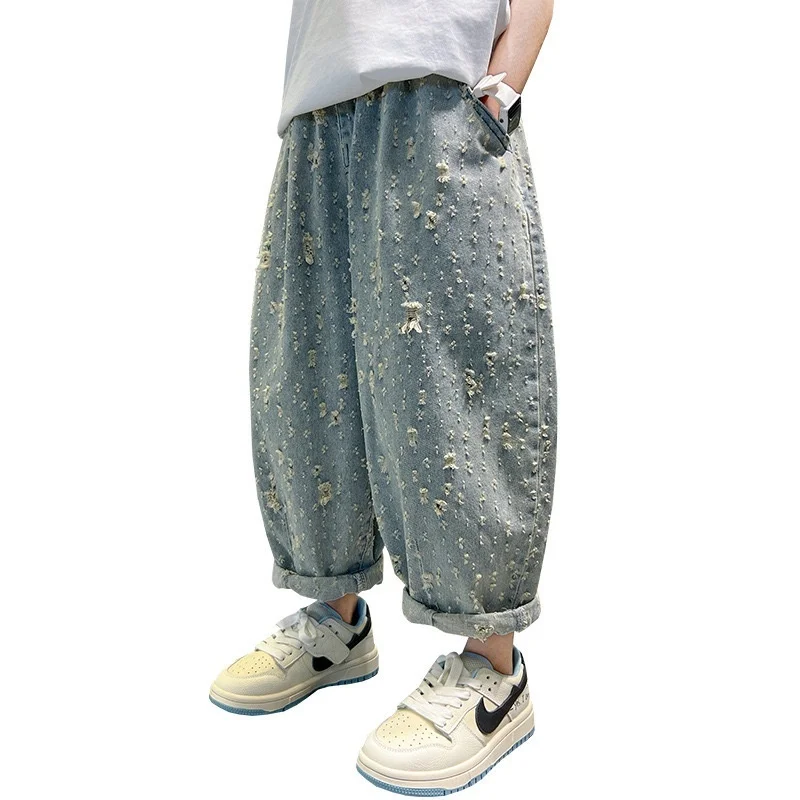 الفتيان فتاة هول الجينز السراويل نوعية ممتازة القطن جديد عارضة بناطيل أطفال طفل رضيع مريحة الاطفال ملابس الأطفال #6