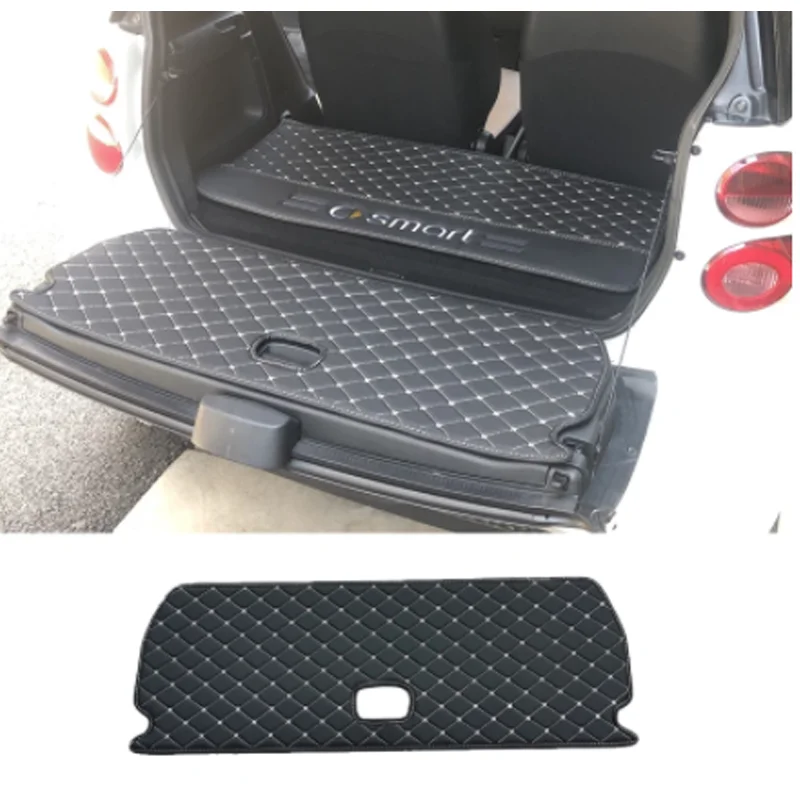 1pcs Waterproof Car Trunk Back Cover Pad Leather Rear Door Mat For Smart 451 Fortwo Smart 453 Fortwo Car Styling Accessories