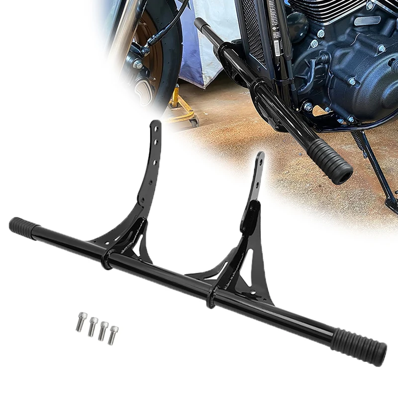 Motorcycle Front Engine Guard Crash Bar Protector Highway Pegs Black For Harley Softail Street Bob Low Rider FXBB 2018-up