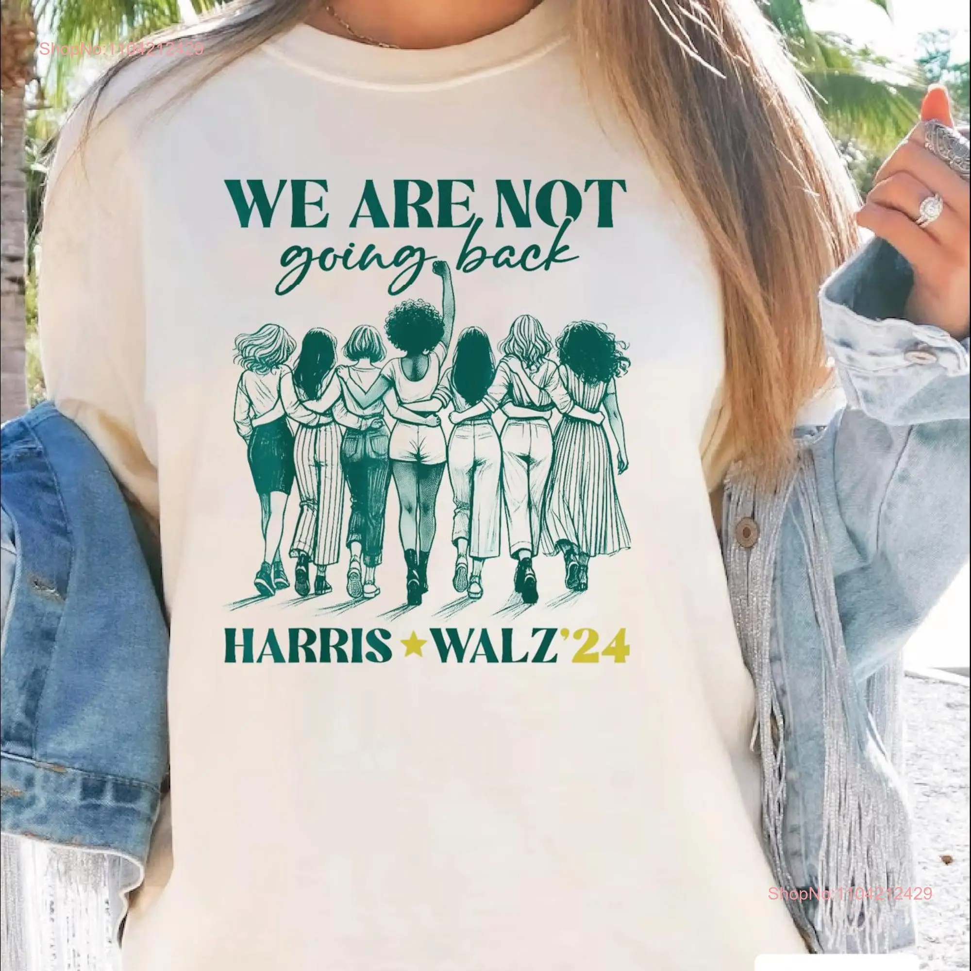 Comfort Colors We Are Not Going Back Harris Walz 2024 T Shirt Kamala Tim President Democratic Election2024 A184