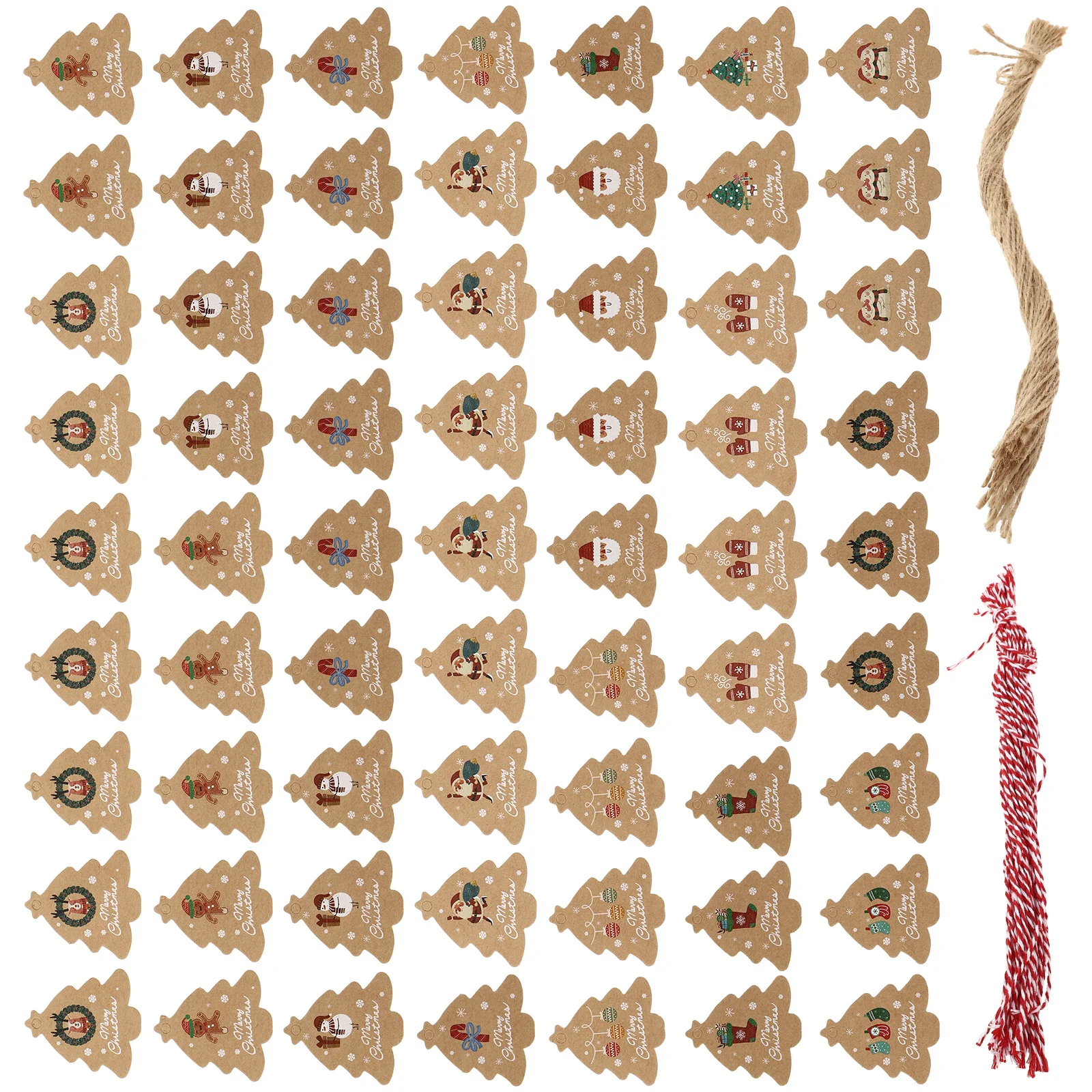 

1Set Kraft Paper Xmas Tree Pendant Decorative Tags Vintage Design Perfect for Christmas Party Home Wall Window Decor