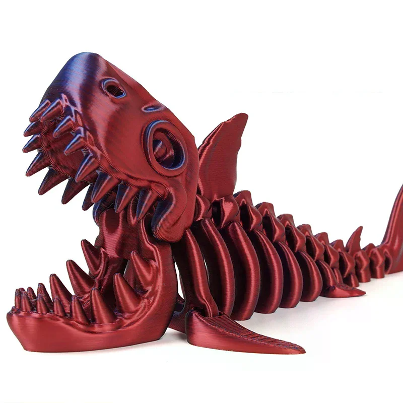 3D Printed Shark, Skeleton Model Jointed Full Movable Birthday Gift Realistic Animals Decorative Desktop