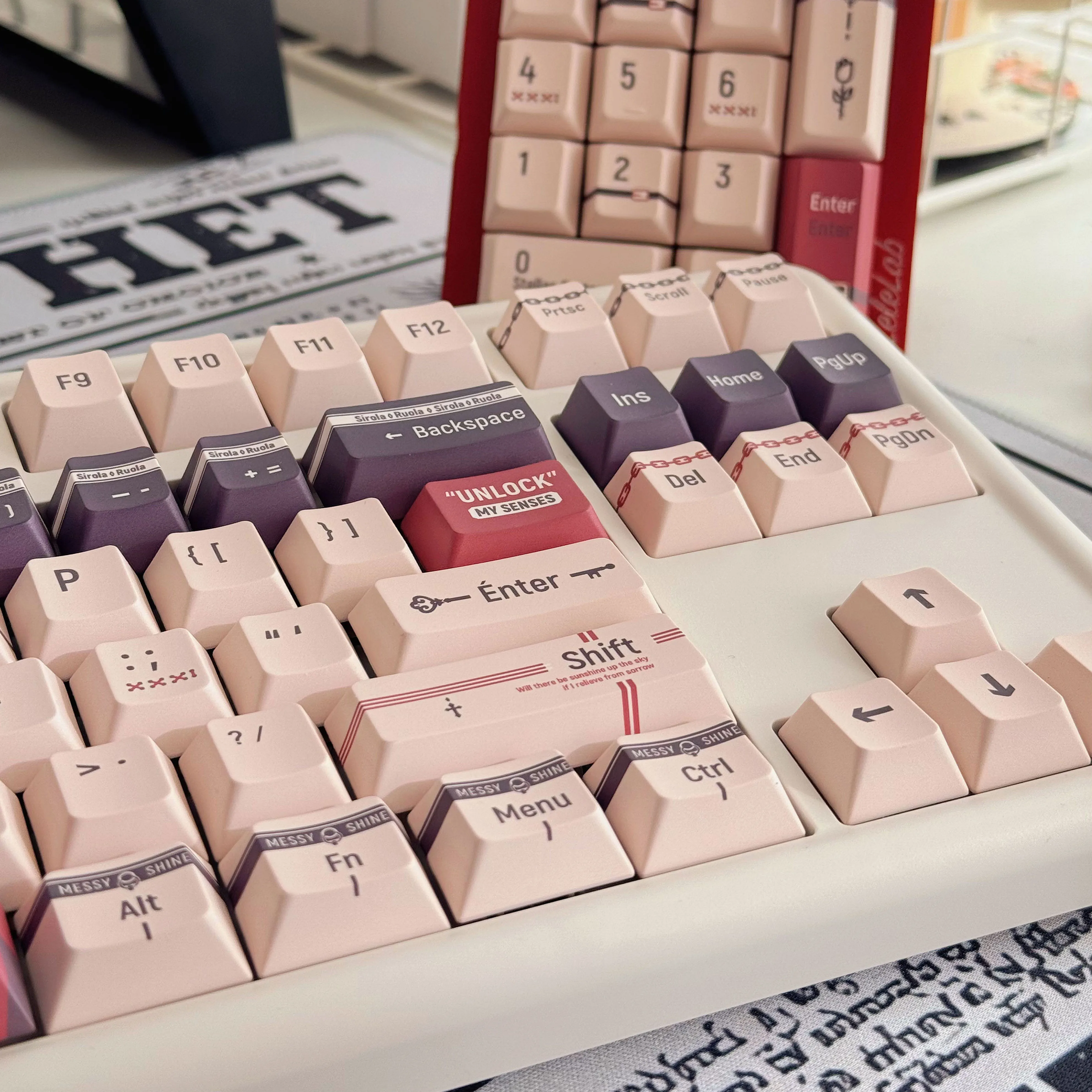 120 Keys Withered Thorns Keyboard Key cap Five Side Dye Sub PBT Keycaps Cherry/MOA Profile for MX Switches Keyboard