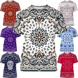 2022 Newest Men's Bandana Men's T-Shirt 3d Printing Style T-Shirt Sweater Novelty Casual Unisex Short Sleeve Top