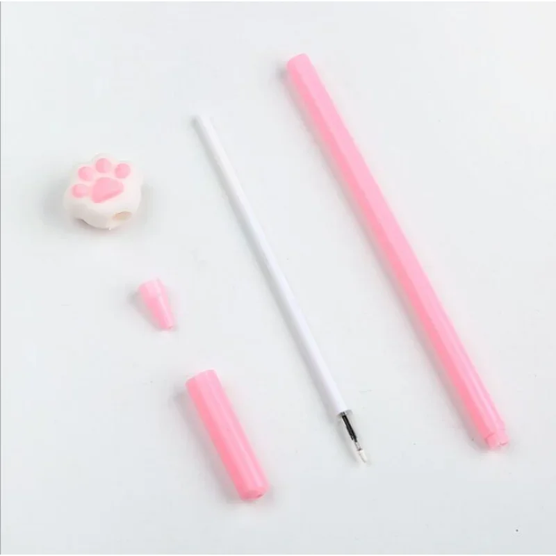 Cute Cat Paw Pink Heart Gel Pen Signature Pen School Office Supply Promotional Gift