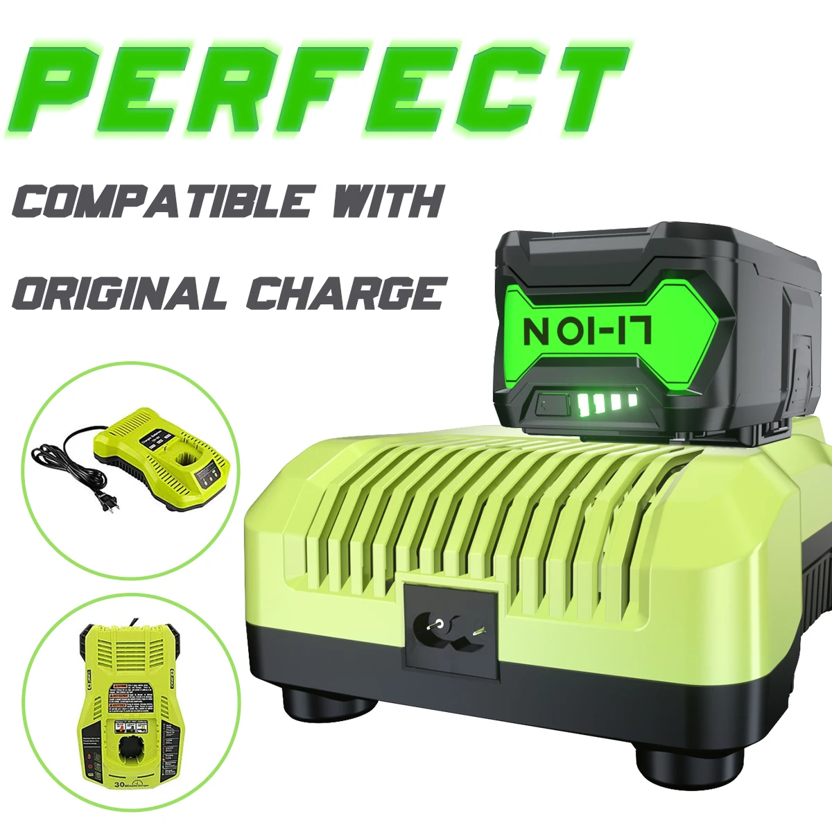 6000mah Battery Lithium For Ryobi P108 P102 P103 P104 P105 Battery Cordless Drill Tool 18-Volt For One+ With Tool Battery Holder