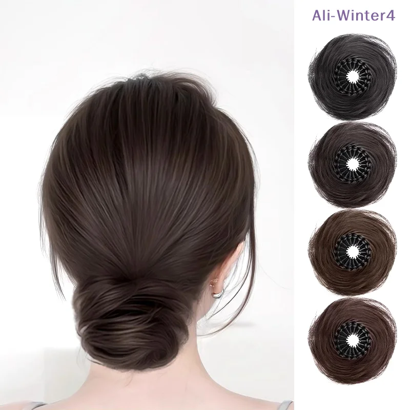 【Winter4】Coleta de Pelo Sintético Liso con Clip Tipo Garra, Extensión de Cola de Caballo, Coleta para Peinado, Postizo de Pelo