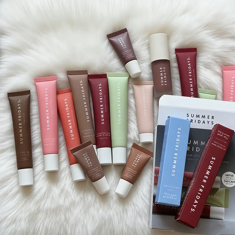 الصيف الجمعة بلسم الشفاه مرآة ترطيب ملمع الشفاه الشفاه الفانيليا الوردي الجوافة القهوة كعكة رائحة أحمر الشفاه ماكياج الزيت الشفاف #1