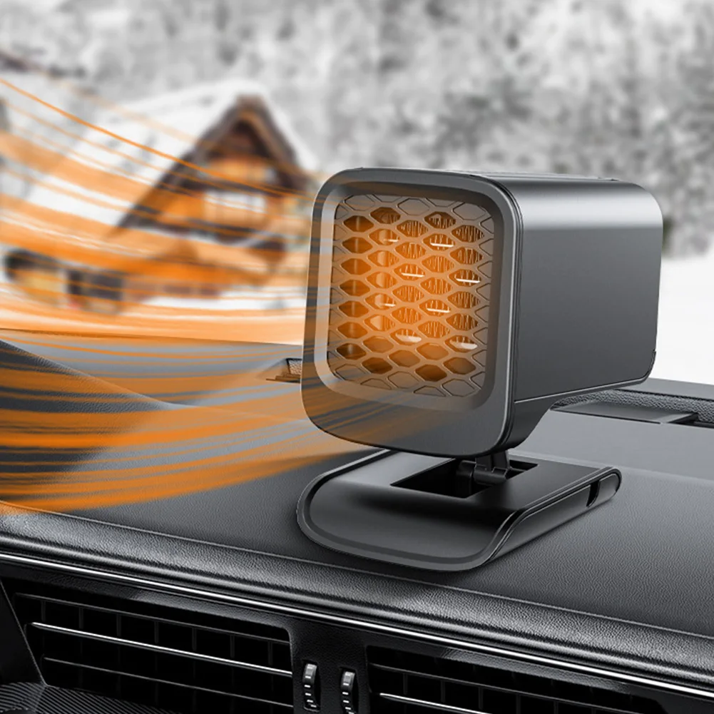 مروحة سخان السيارة المحمولة 360 °   مقابس إزالة الضباب لنافذة السيارة قابلة للدوران في ولاعة السجائر ومروحة التدفئة والتبريد وإكسسوارات السيارات