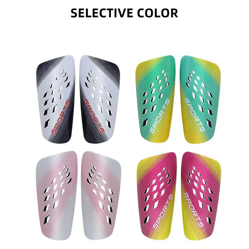 1 Pair Rhombic Perforated Breathable Football Shin Guard Adults Kids Sport Soccer Shield Legging Shinguards Hard Protective Gear