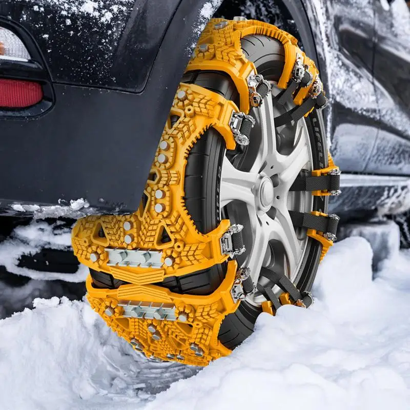 

6 Pcs Car Tire Snow Chains Anti-Skid Heavy Duty Auto Wheel Chain Adjustable Winter car 165-275mm R12 To R19 Tire Snow Mud Chains