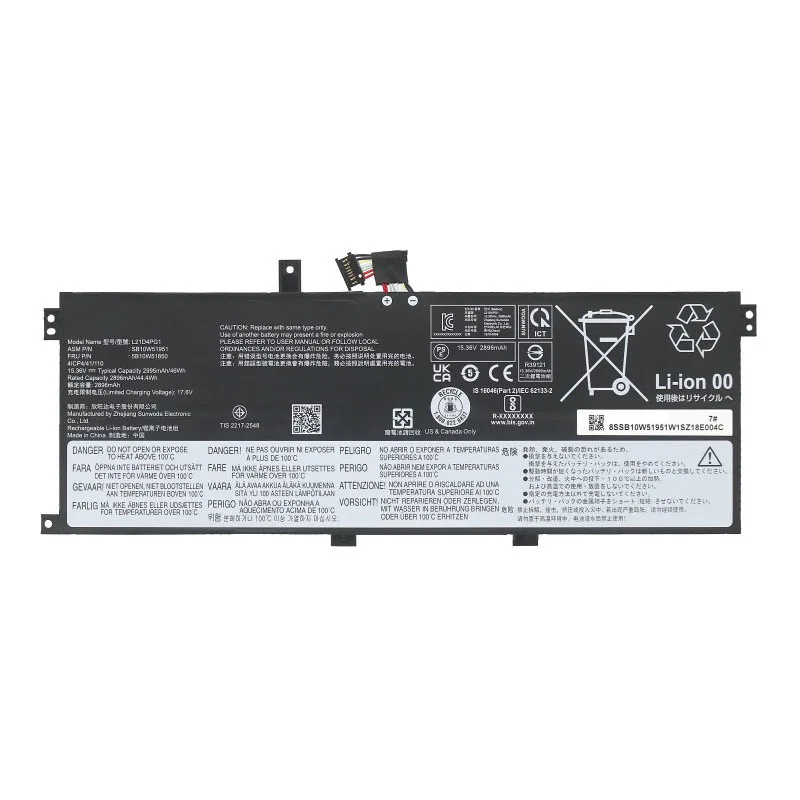 L21M4PG1 L21C4PG1  L21D4PG1 L21L4PG1  Laptop Battery For Lenovo  ThinkPad L13 Yoga Gen 3 S2 Gen 7 15.36V 46Wh
