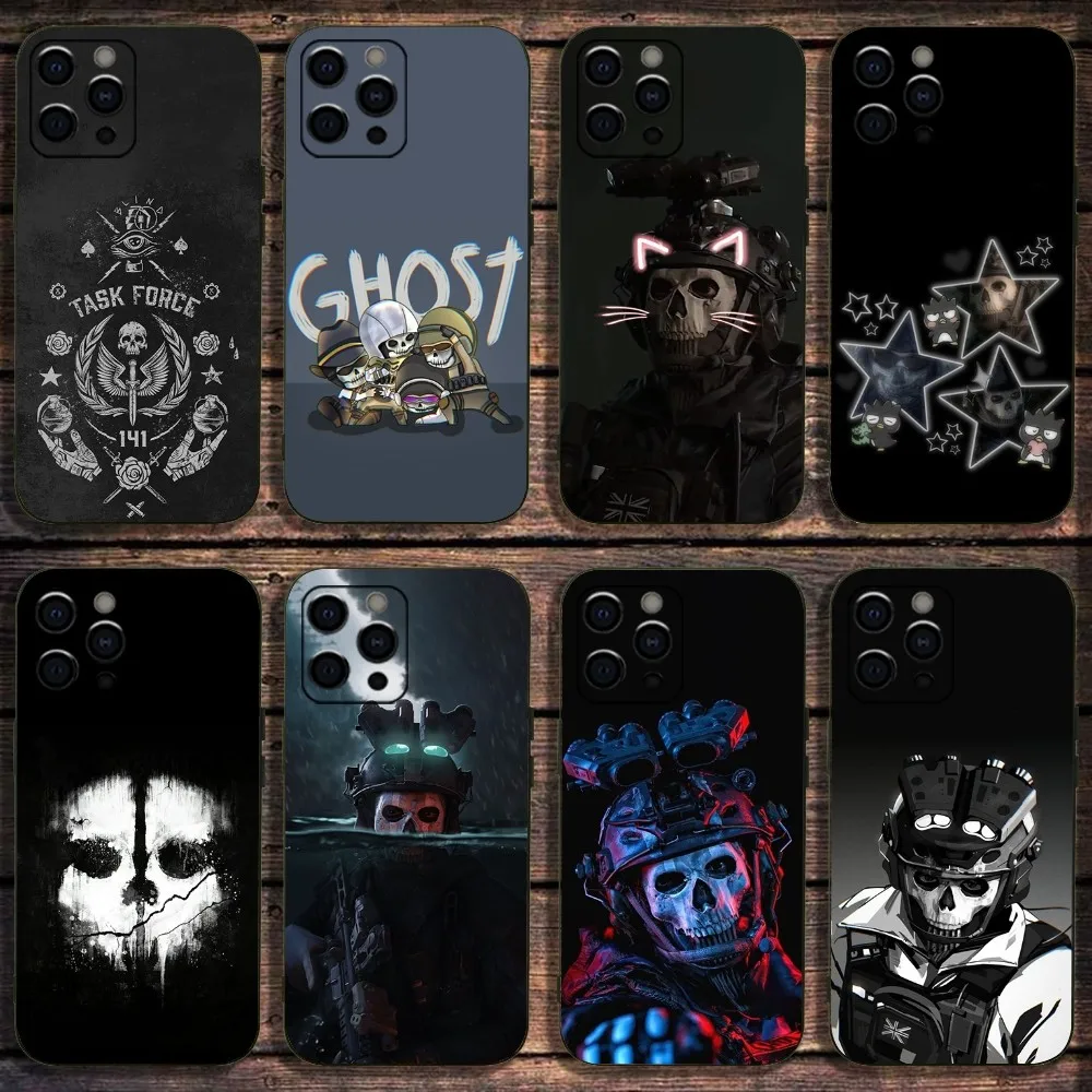 C-COD Call Of D-Duty Ghost Phone Case For Apple iPhone 15,14,13,12,11,Pro,X,XS,Max,XR,Plus,Mini Soft Black Cover