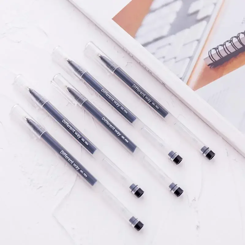 

12Pcs/Box 0.5mm Full Needle Tube Blue Ink Neutral Ballpoint Pens Large Capacity Gel Pens School Office Supply
