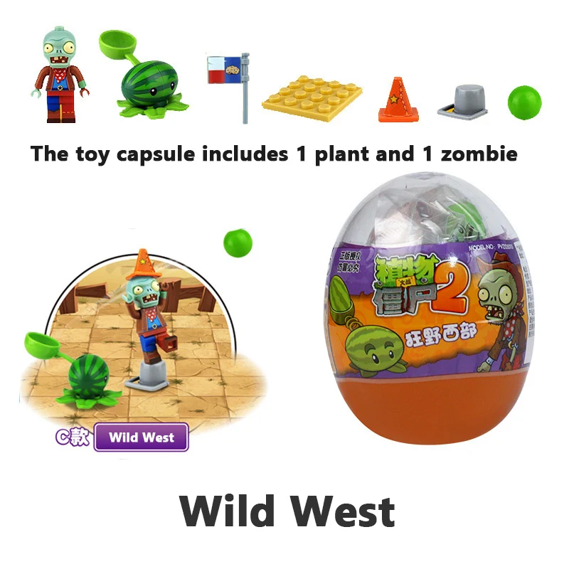 Plants Vs. Zombies Building Blocks Toy Capsules Assembled Bricks Puzzle Peashooter Anime Figure Dolls Model Gift For Children