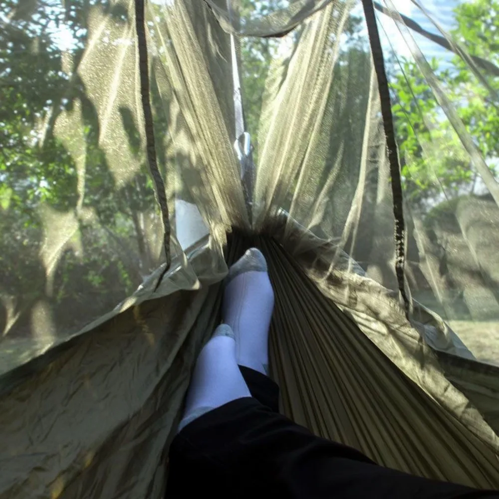 Outdoor Mosquito Net Hammock Portable Camping Leisure Mosquito Net Hammocks Garden Travel Tourist Nylon Fabric Hammock Swing image 5