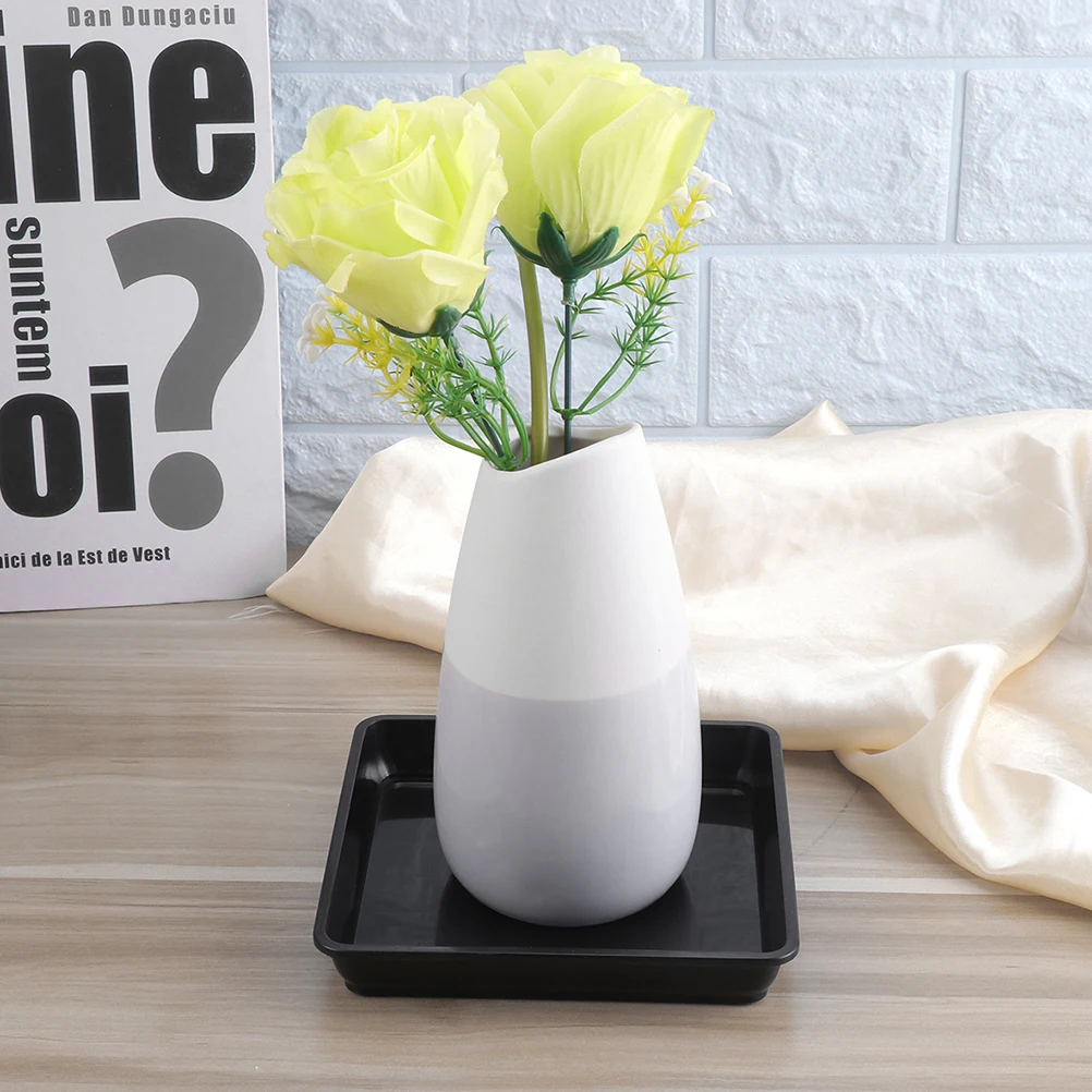 

Plastic Plant Pot Saucer Square Watering Tray Black PP Material Indoor Garden Bonsai Accessories Durable Long Life Flower Pot