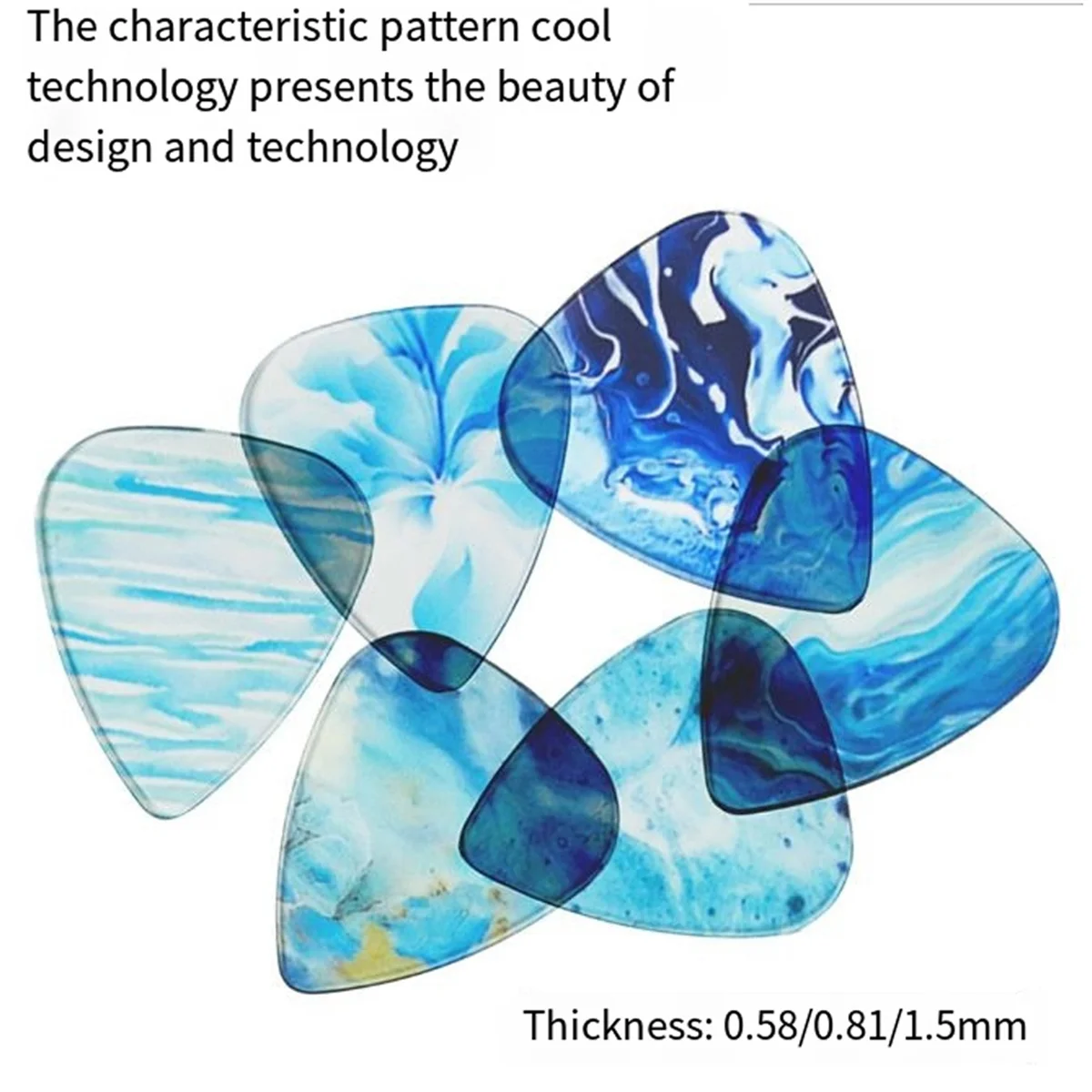 Pick Transparan A71P, Pick Gitar, Gitar Rakyat, Pick Transparan Warna yang Dipersonalisasi D