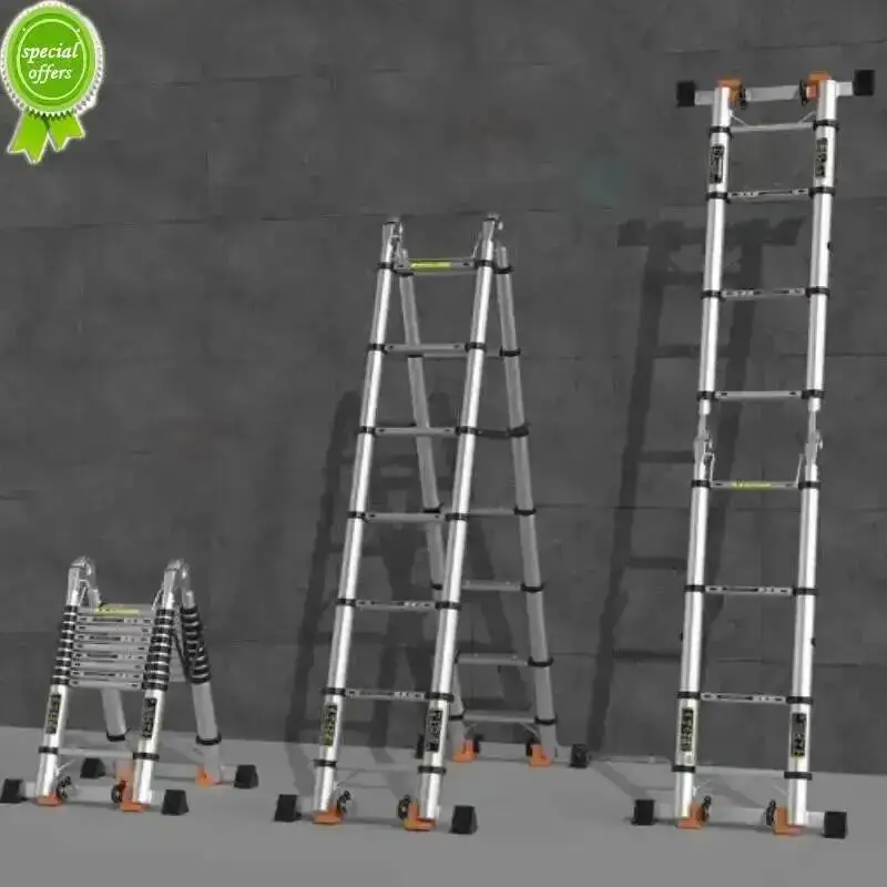 

Telescopic Step Thickened Herringbone Lifting Ladder Ladders Multi-functional Alloy Stairs Stairs Folding Engineering