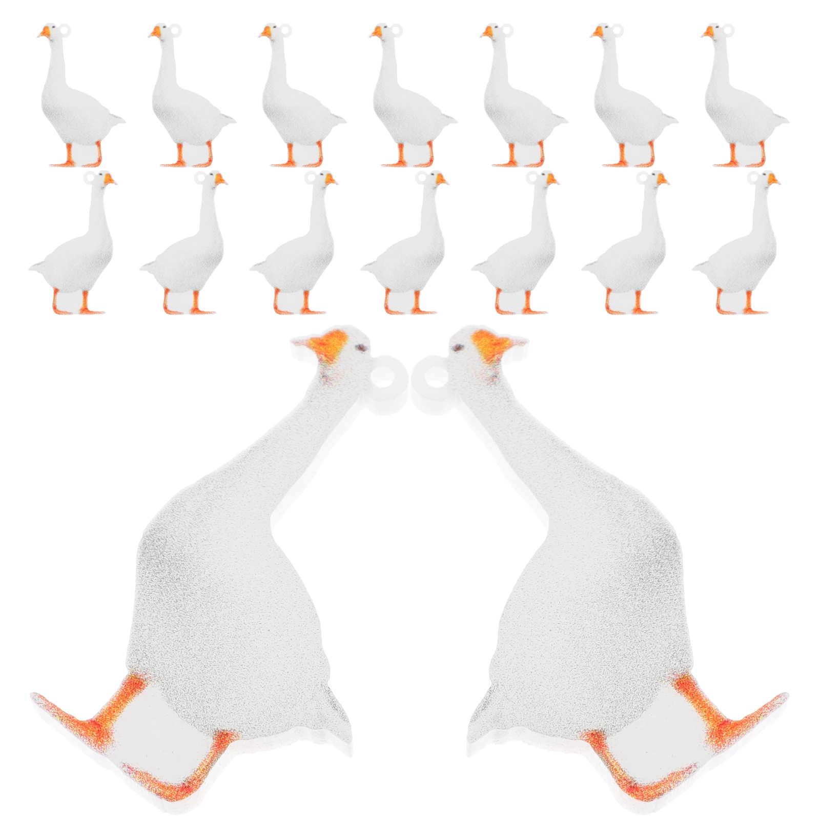 

20pcs Goose Pendant Animal Charms for Jewelry Making Cute DIY Beads Bracelet Necklace Accessories Acrylic Material Sturdy
