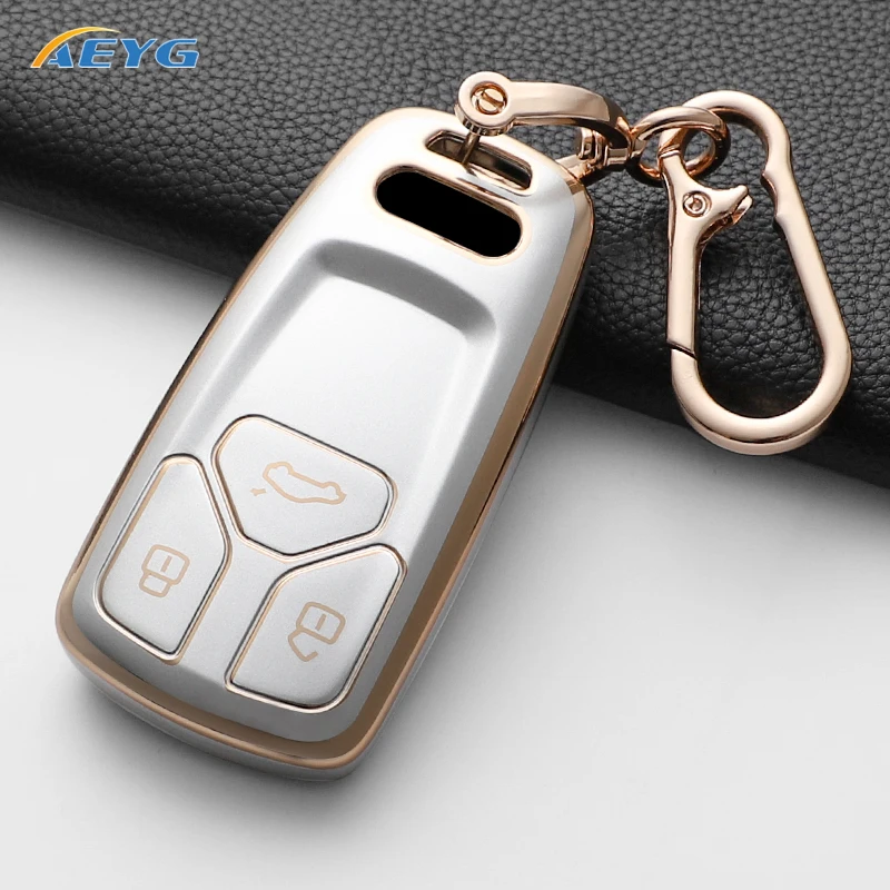 Nueva funda suave de TPU para llave remota de coche, carcasa para Audi A4 B9 A5 A6 8S 8W Q5 Q7 4M S4 S5 S7 TT TTS TFSI RS, accesorios protectores