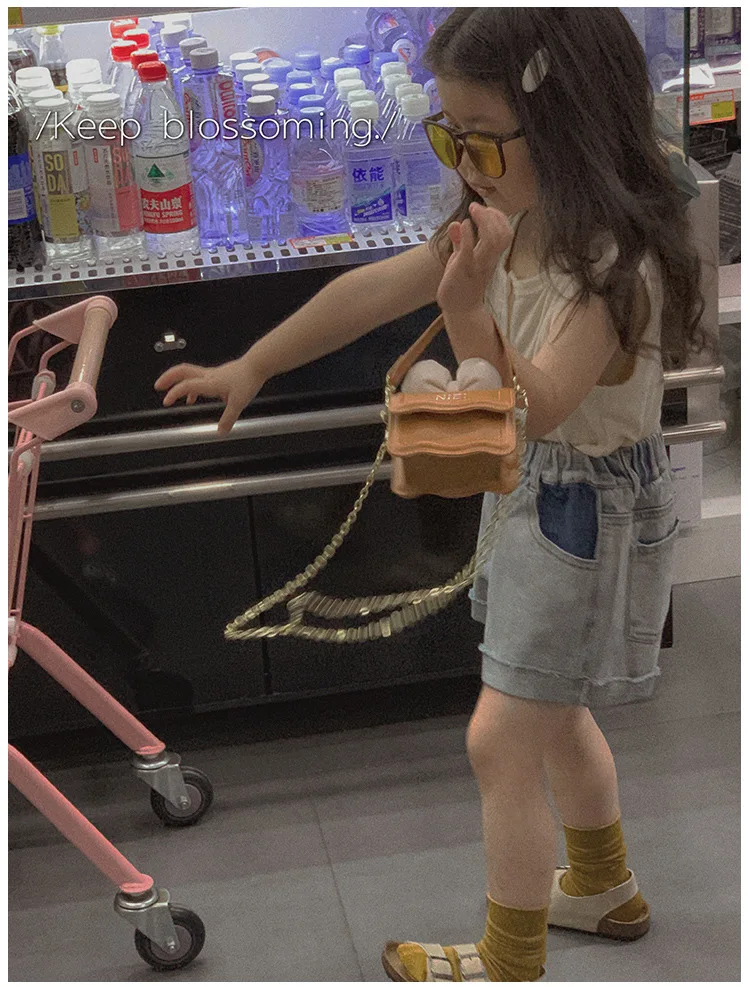 Niedliche Umhängetasche mit Schleifenkette, koreanische Mini-Schultertasche für Mädchen, Kinder, Mutter, Tochter, passende Modetasche – Detail 17