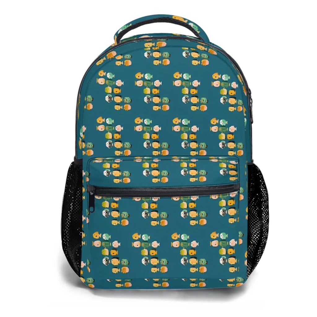 Sac à dos à motif de poisson à la mode, sac d'école imprimé, nouveau, #2, 17 pouces