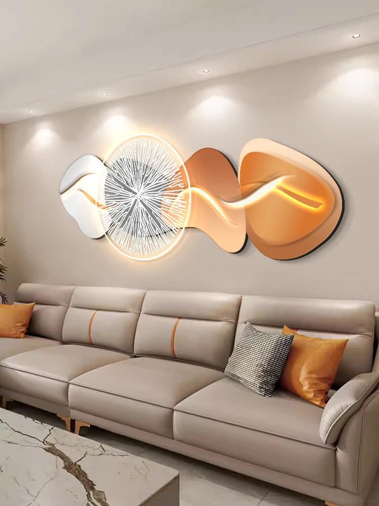 Simple Orange Light Luxury Living Room Decoration Painting Abstract Modern Personality Sofa Background Wall Hanging Painting Bed