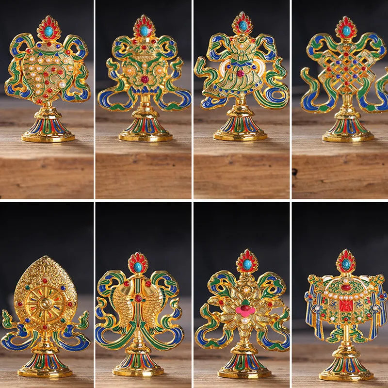 8 Pcs/set Tibetan Buddhist Mikky Eight Auspicious Statue Buddhist Altar Decor