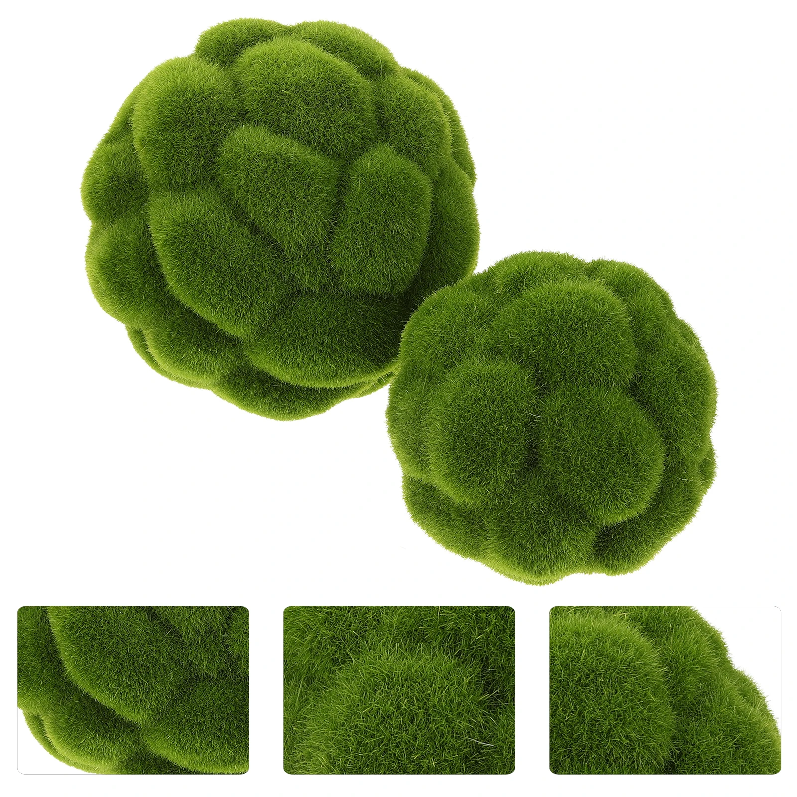 

2pcs Artificial Green Plants Decorative Office Dried Mossy Ball Home Mossy Ball Decorative Landscape Arrangement