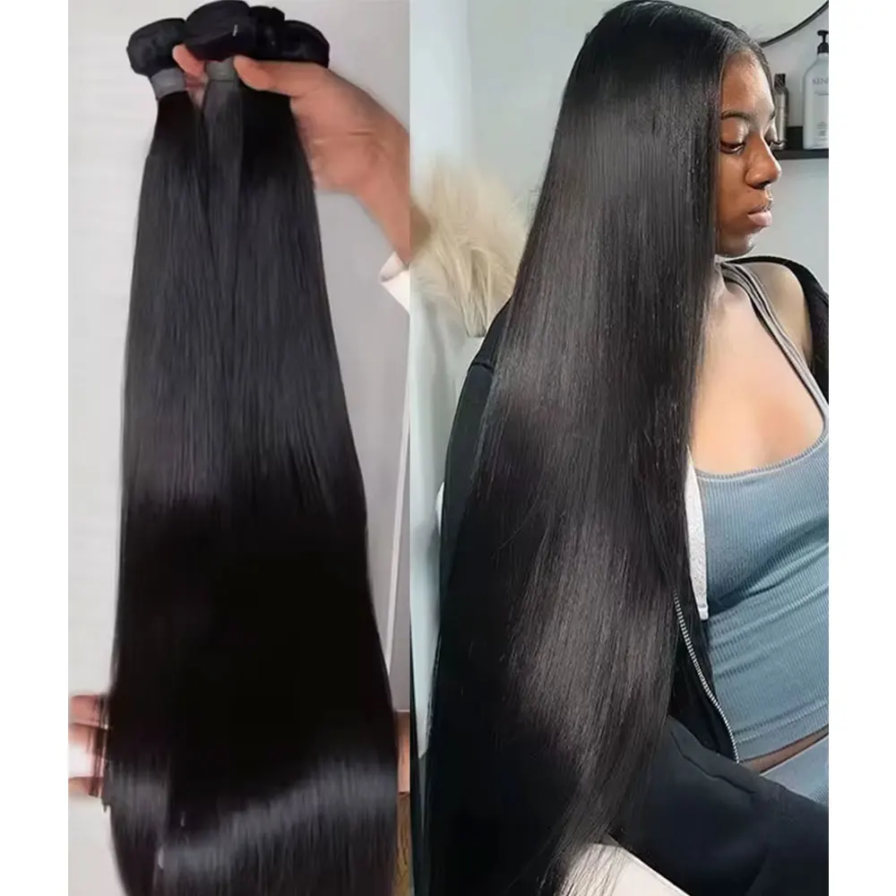 

16A 38 Inch Straight Bundles Human Hair Brazilian Weave 4 5 Bundles Deal Virgin Hair Raw Body Wave Bundles Human Hair Extensions